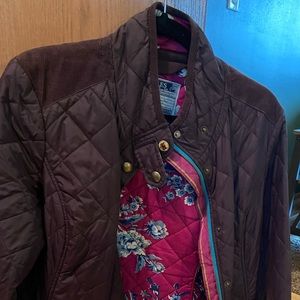 Joules brown quilted coat